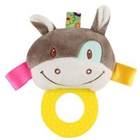 Baby hand gripping gom rammelaar pluche speelgoed kleur: Donkey