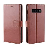 Retro Crazy Horse Texture horizontale flip lederen case voor Galaxy S10 (5G) met houder & kaart slots & foto frame (bruin)