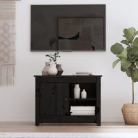 Tv-meubel 70x36,5x52 cm massief grenenhout zwart