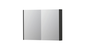 INK SPK2 spiegelkast met 2 dubbelzijdige spiegeldeuren, 4 verstelbare glazen planchetten, stopcontact en schakelaar 100 x 14 x 73 cm, mat antraciet