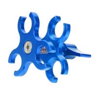 PULUZ Triple Ball Clamp open hole duik camera beugel CNC aluminium voorjaar zaklamp klem voor duiken onderwater fotografie systeem (blauw)