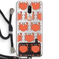Krab: OnePlus 6 Transparant Hoesje met koord Krab: OnePlus 6 Transparant Hoesje met koord
