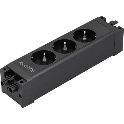 Sygonix SY-6872234 3-voudig Stekkerdoosmodule zonder schakelaar Zwart