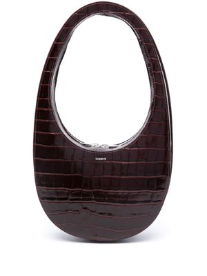Coperni sac porté épaule Croco Swipe en cuir - Marron