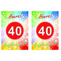 Verjaardag deurposter - 2x - 40 jaar - 59 x 42 cm - leeftijd feestartikelen