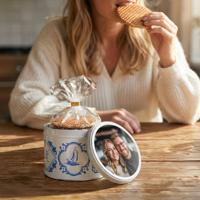 Stroopwafel blik met bedrukte deksel - Delfts Blauw - 230 gram - Daelmans