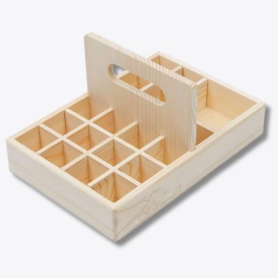 Houten etherische olie bewaardoos 20 + 1 vak