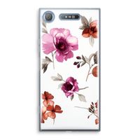 Geschilderde bloemen: Sony Xperia XZ1 Transparant Hoesje