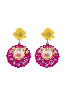 Amir Slama boucles d'oreilles pendantes à ornements - Rose