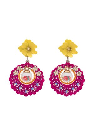 Amir Slama boucles d'oreilles pendantes à ornements - Rose