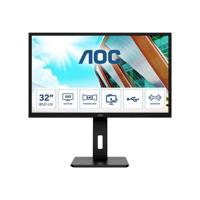 AOC Q32P2 LED-monitor Energielabel F (A - G) 80 cm (31.5 inch) 2560 x 1440 Pixel 16:9 4 ms HDMI, DisplayPort, USB-A 3.2 Gen 1, Hoofdtelefoonaansluiting IPS LED