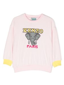 Kenzo Kids sweat à logo brodé - Rose