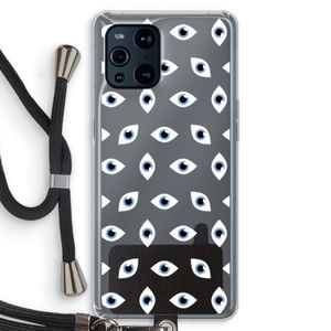 Eyes pattern: Oppo Find X3 Transparant Hoesje met koord