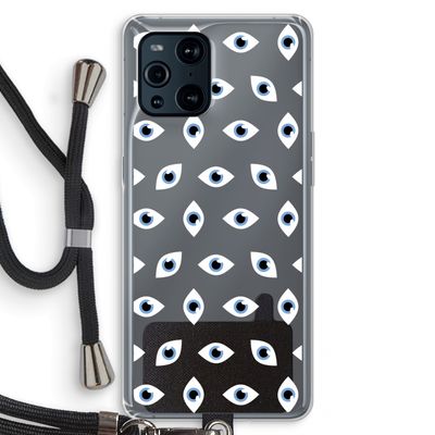 Eyes pattern: Oppo Find X3 Transparant Hoesje met koord