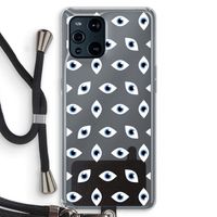 Eyes pattern: Oppo Find X3 Transparant Hoesje met koord