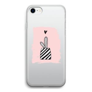 Zwart-wit cactus: iPhone SE 2020 Transparant Hoesje