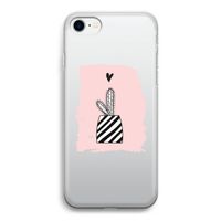 Zwart-wit cactus: iPhone SE 2020 Transparant Hoesje