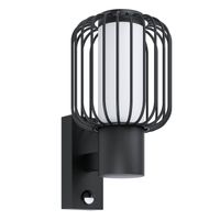 EGLO Ravello Wandlamp Buiten - E27 - 32 cm - Sensor - Zwart/Wit - thumbnail