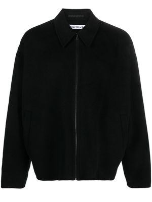 Acne Studios surchemise en laine à fermeture zippée - Noir