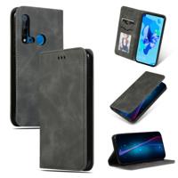 Retro huid voelen Business magnetische horizontale Flip lederen case voor Huawei P20 Lite 2019/Nova 5i (donkergrijs)