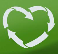 Muurstickers symbool recycle hartje