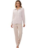 Huispak Dames Badstof - Beige streep - Warm 2-delig huispak - Copy - thumbnail