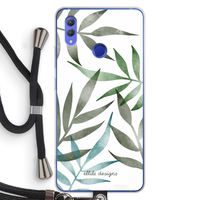 Tropical watercolor leaves: Honor Note 10 Transparant Hoesje met koord