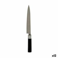 Keukenmes Kinvara Zwart Zilverkleurig Roestvrij staal Plastic 3,5 x 33,5 x 2,2 cm (12 Stuks)