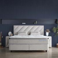 1-Persoons Boxspring met opbergruimte - Shinebedd - Beige 90x200 cm - Pocketveringen - Inclusief Topper - Dekbed-Discounter.nl 1-Persoons Boxspring met opbergruimte - Shinebedd - Beige 90x200 cm - Pocketveringen - Inclusief Topper - Dekbed-Discounter.nl