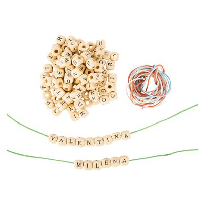 Small Foot - houten letterkralen armbandjes maken, 300 kralen