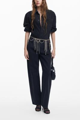 Rechte jeans met stiksels - BLACK - 42