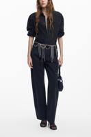 Rechte jeans met stiksels - BLACK - 42