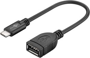 Goobay 55470 USB-kabel USB 2.0 0,2 m USB C USB A Zwart