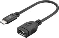 Goobay 55470 USB-kabel USB 2.0 0,2 m USB C USB A Zwart - thumbnail