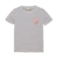 Daily7 Zomer T-shirt S/S meisjes - wit - gestreept - thumbnail