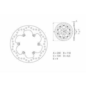 BREMBO Serie Oro remschijf, remschijven voor de moto, vast 68B40784