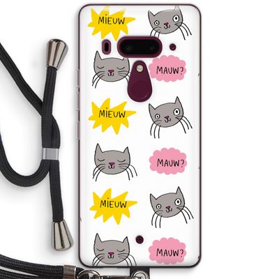 Meow: HTC U12+ Transparant Hoesje met koord