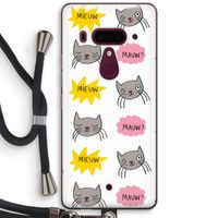 Meow: HTC U12+ Transparant Hoesje met koord
