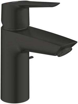 Grohe QuickFix Start S-Size wastafelkraan met koude start en trekwaste mat zwart
