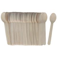 Gerimport Lepels - bamboe - 80x stuks - naturel - 16 cm - verjaardag/camping/bbq Gerimport Lepels - bamboe - 80x stuks - naturel - 16 cm - verjaardag/camping/bbq