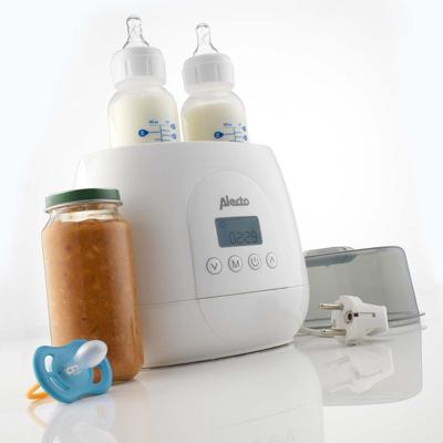 Alecto BW700TWIN - Snelle digitale duo flessenwarmer voor opwarmen, sterilisatie en ontdooien, wit