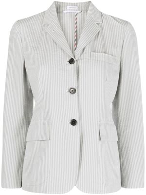 Thom Browne blazer rayé à simple boutonnage - Gris
