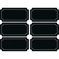 Krijtbord etiketten/stickers - 6x stuks - rechthoekig - herschrijfbaar - Keuken labels - 7 x 3 cm