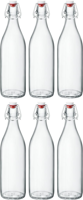 Bormioli Rocco Beugelflessen / Weckflessen Giara - Transparant - 1 liter - 6 stuks Bormioli Rocco Beugelflessen / Weckflessen Giara - Transparant - 1 liter - 6 stuks