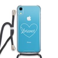 Forever heart pastel: iPhone XR Transparant Hoesje met koord