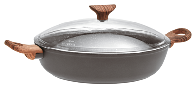 Sambonet Hapjespan - Sauteuse - Rock &apos;n&apos; Rose - Zwart - ø 28 cm / 3.6 liter - standaard anti-aanbaklaag