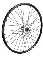 Achterwiel 28 inch 622 zwart geslepen rvs spaak 8v rollerbrake