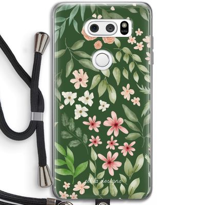 Botanical green sweet flower heaven: LG V30 Transparant Hoesje met koord
