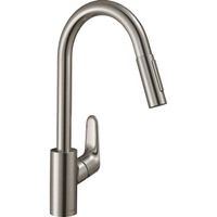 Hansgrohe Focus keukenkraan met uittrekbare vuistdouche RVS look 31815800