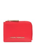 Chiara Ferragni portefeuille zippé à plaque logo - Rouge - thumbnail